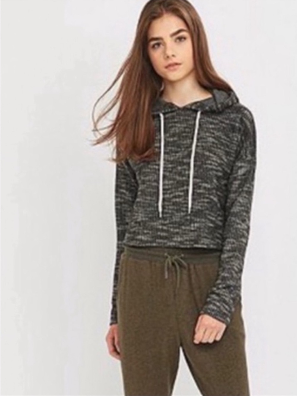 UO BDG Devon Cropped Knit Hoodie